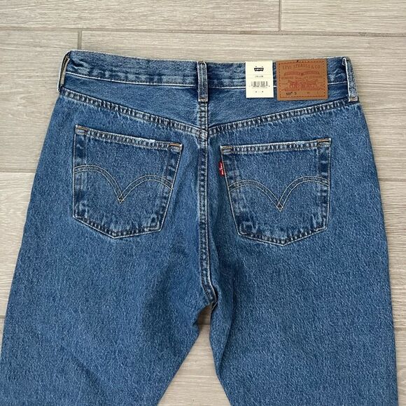 Levi's Premium 501® SKINNY Destructed Medium Indigo Medium Wash 29 x 28 women’s - Picture 10 of 11